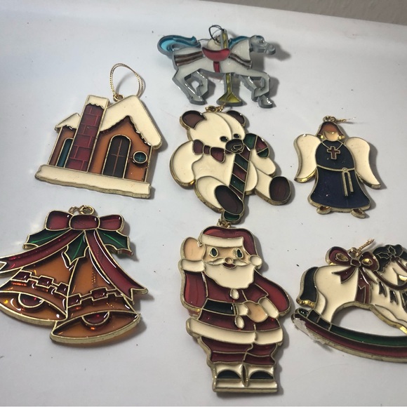 christmas Tree Hanging Stained Glass ornaments Size 3.25”x2.50”(6 pieces) - Picture 6 of 16